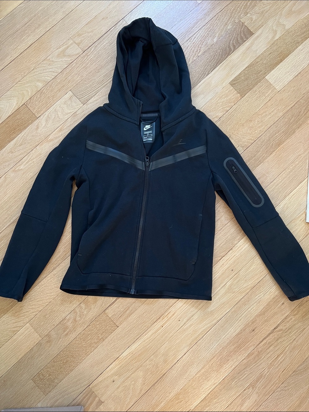 Nike Kids Black Full-Zip Hooded Athletic Jacket